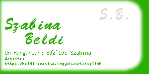 szabina beldi business card